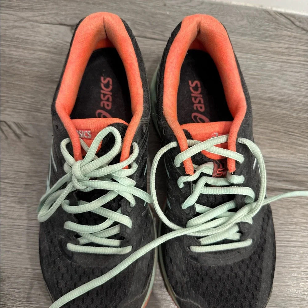 Asics Womens Shoes Dynamic Duomax GT 2000 Fluid Ride Black Aqua Orange